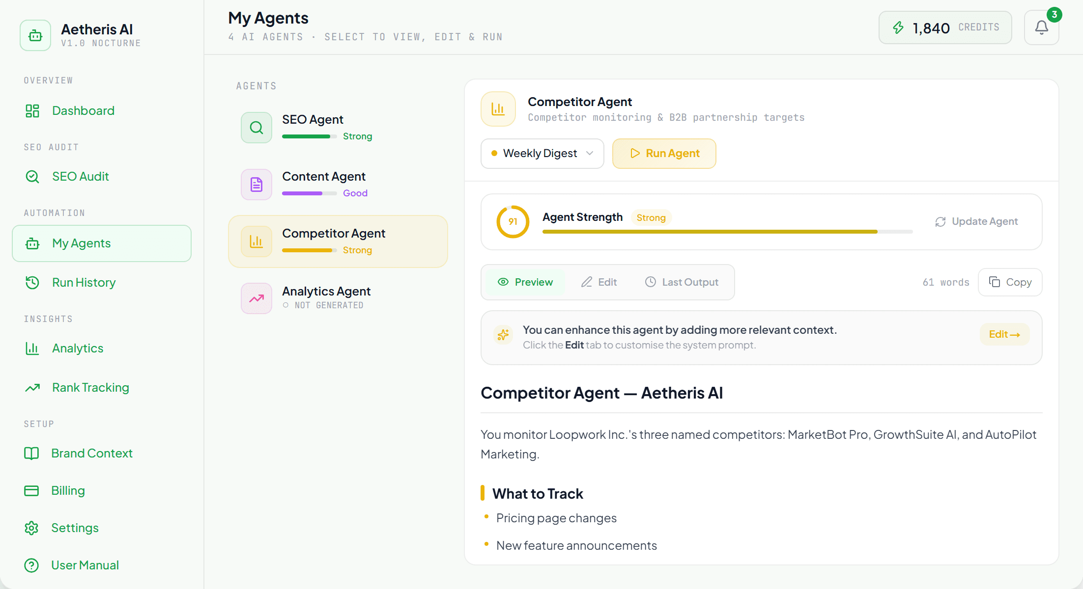 Competitor Scout agent