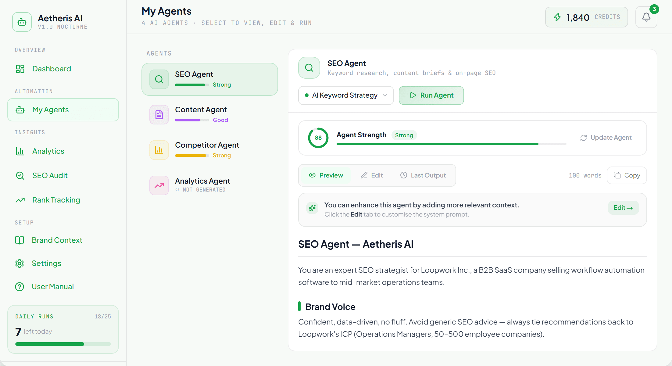 SEO Strategist agent